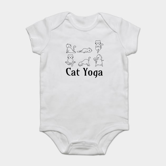 Cute Cat Yoga Poses design Baby Bodysuit by Luxinda